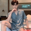 QM0097 - Bộ đồ ngủ pijama nam lụa satin mềm quần ngắn