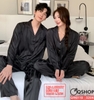 QM0110 - Bộ đồ ngủ pijama cặp đôi lụa mềm mịn tay dài