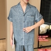 QM0114 - Bộ đồ ngủ Pijama nam lụa mềm mịn tay ngắn quần dài