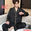 QM0117 - Bộ đồ ngủ pijama nam lụa mềm mịn tay dài