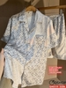 QM0119 - Bộ đồ ngủ pijama cặp đôi quần ngắn có túi lụa mềm mịn