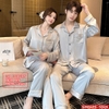 QM0120 - Bộ đồ ngủ pijama cặp đôi lụa mềm mịn tay dài