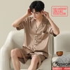 QM0122 - Bộ đồ ngủ pijama nam lụa tay ngắn quần ngắn
