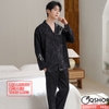 QM0125 - Bộ đồ ngủ pijama nam lụa mềm mịn tay dài