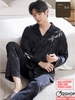 QM0125 - Bộ đồ ngủ pijama nam lụa mềm mịn tay dài