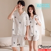 QM0126 - [FORM TO] Bộ đồ ngủ pijama cặp đôi lụa satin mềm quần ngắn