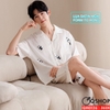 QM0126 - [FORM TO] Bộ đồ ngủ pijama cặp đôi lụa satin mềm quần ngắn