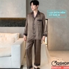 QM0134 - Bộ đồ ngủ pijama nam lụa satin tay dài