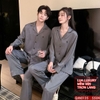 QM0135 - Bộ đồ ngủ pijama cặp đôi lụa mềm mịn tay dài