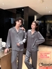 QM0135 - Bộ đồ ngủ pijama cặp đôi lụa mềm mịn tay dài
