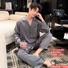 QM0135 - Bộ đồ ngủ pijama cặp đôi lụa mềm mịn tay dài