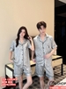 QM0146 - Bộ đồ ngủ pijama cặp đôi quần ngắn lụa mềm mịn