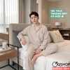 QM0150 - Bộ đồ ngủ pijama nam tay dài vải tole mát