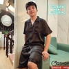 QM0152 - Bộ đồ ngủ pijama nam quần ngắn lụa satin mềm