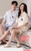 QM0158 - Bộ đồ ngủ pijama cặp đôi quần ngắn lụa mềm mát