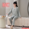 QM0162 - Bộ đồ ngủ pijama cặp đôi lụa mềm mịn tay dài