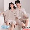 QM0163 - Bộ đồ ngủ pijama cặp đôi thun cotton quần ngắn 2 túi