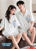 QM0166 - Bộ đồ ngủ pijama cặp đôi thun cotton quần ngắn 2 túi