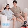 QM0167 - Bộ đồ ngủ pijama cặp đôi thun cotton quần ngắn 2 túi