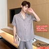 QM0171 - Bộ đồ ngủ pijama nam tay ngắn quần dài lụa cao cấp