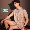QM0173 - Bộ đồ ngủ pijama nam quần ngắn lụa satin mềm