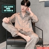 QM0175 - Bộ đồ ngủ pijama nam lụa satin tay dài