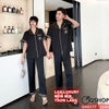 QM0177 - Bộ đồ ngủ pijama cặp đôi lụa mềm mịn tay ngắn
