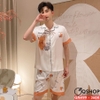 [Sale tại web 50%] Bộ đồ pijama nam quần ngắn lụa mềm mát mặc nhà mặc ngủ QM499