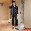 [Sale tại web 30%] Bộ đồ pijama nam tay dài lụa luxury cao cấp mặc nhà mặc ngủ thoải mái  QM570