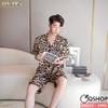 [Sale tại web] Bộ đồ pijama nam quần ngắn lụa luxury cao cấp mặc nhà mặc ngủ thoải mái QM615