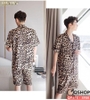 [Sale tại web] Bộ đồ pijama nam quần ngắn lụa luxury cao cấp mặc nhà mặc ngủ thoải mái QM615