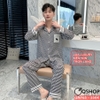 [Sale tại web 30%] Bộ pijama nam tay dài lụa luxury cao cấp mặc nhà mặc ngủ thoải mái QM765