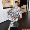 [Sale tại web 30%] Bộ đồ pijama nam tay dài lụa luxury cao cấp mặc nhà mặc ngủ thoải mái  QM768