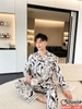 [Sale tại web 30%] Bộ pijama nam tay dài lụa luxury cao cấp mặc nhà mặc ngủ thoải mái QM769