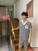 Bộ pijama nam tay ngắn quần dài lụa Luxury cao cấp mặc nhà mặc ngủ thoải mái QM814
