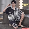 [Sale tại web 30%] QM826 - Bộ đồ ngủ pijama nam quần ngắn lụa satin mềm