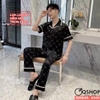 [Sale tại web] Bộ pijama nam tay ngắn quần dài lụa Luxury cao cấp mặc nhà mặc ngủ thoải mái QM840