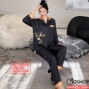 QM866 - [Sale tại web 30%] Bộ pijama cặp đôi quần ngắn lụa mềm mịn tay dài