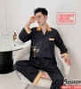 QM866 - [Sale tại web 30%] Bộ pijama cặp đôi quần ngắn lụa mềm mịn tay dài