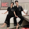 [Sale tại web 30%] Bộ đồ ngủ Pijama cặp đôi lụa luxury cao cấp quần dài tay ngắn sang trọng QM899
