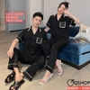 [Sale tại web 30%] Bộ đồ ngủ Pijama cặp đôi lụa luxury cao cấp quần dài tay ngắn sang trọng QM899