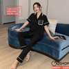 [Sale tại web 30%] Bộ đồ ngủ Pijama cặp đôi lụa luxury cao cấp quần dài tay ngắn sang trọng QM899