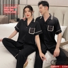 [Sale tại web 30%] Bộ đồ ngủ Pijama cặp đôi lụa luxury cao cấp quần dài tay ngắn sang trọng QM899