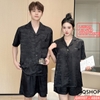 [Sale tại web 30%] Bộ pijama cặp đôi quần ngắn lụa Luxury cao cấp mặc nhà mặc ngủ thoải mái QM907