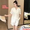 [Sale tại web 30%] Bộ pijama cặp đôi quần ngắn lụa Luxury cao cấp mặc nhà mặc ngủ thoải mái QM907