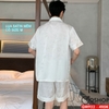 QM922 - Bộ đồ ngủ Pijama nam quần ngắn lụa satin mềm