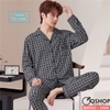 Bộ đồ ngủ Pijama nam tay dài quần dài thun co giãn thoải mái QM952
