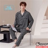 Bộ đồ ngủ Pijama nam tay dài quần dài thun co giãn thoải mái QM954