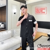 Bộ đồ ngủ Pijama nam lụa luxury mềm mịn sang trọng tay ngắn quần dài QM958