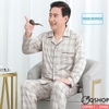Bộ đồ ngủ Pijama nam thun cotton quần dài tay dài mặc nhà mặc ngủ thoải mái QM981